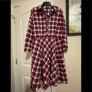 Plaid shirt dress